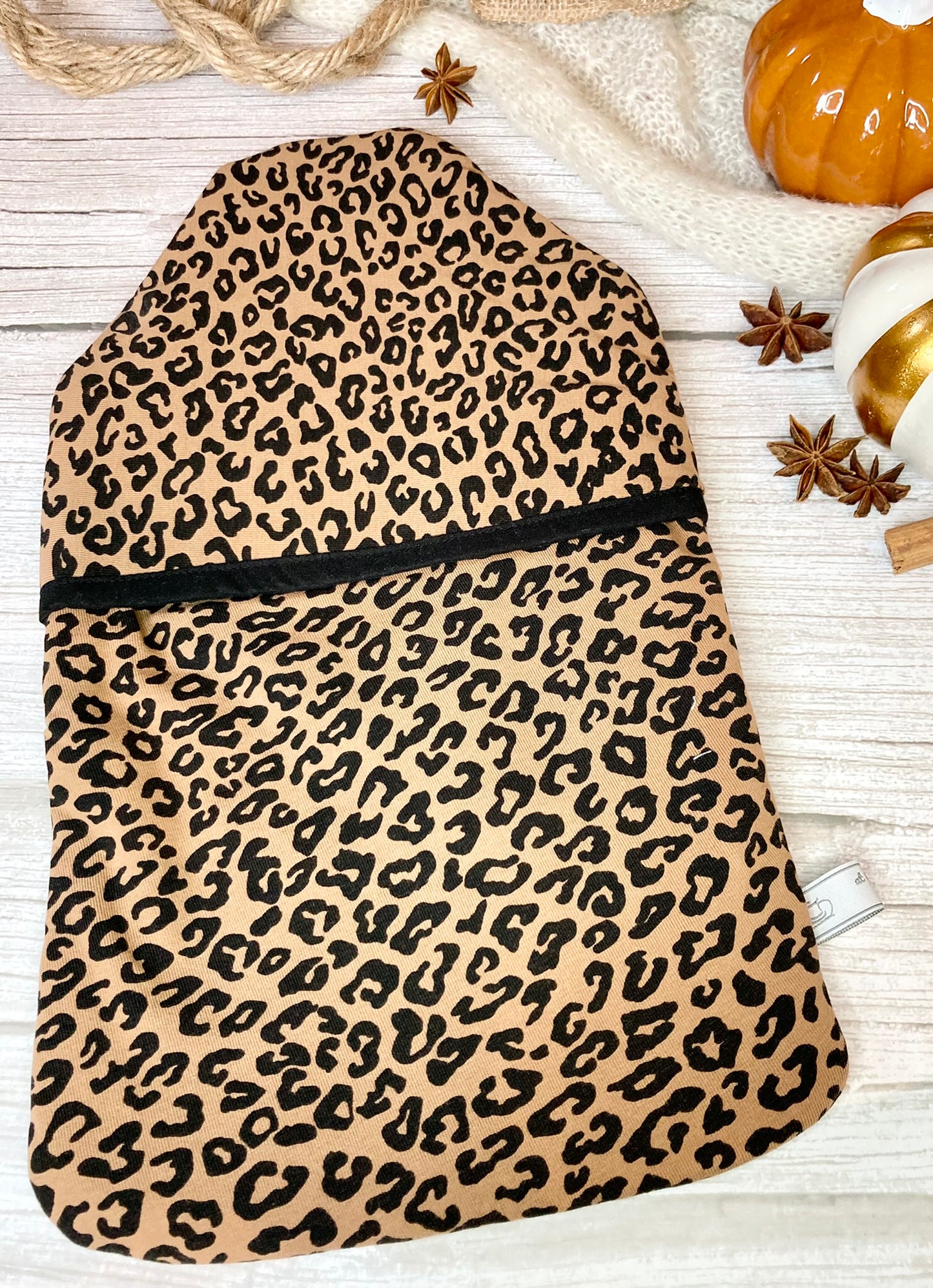 Soft Leopard Hot Water Bottle Cover