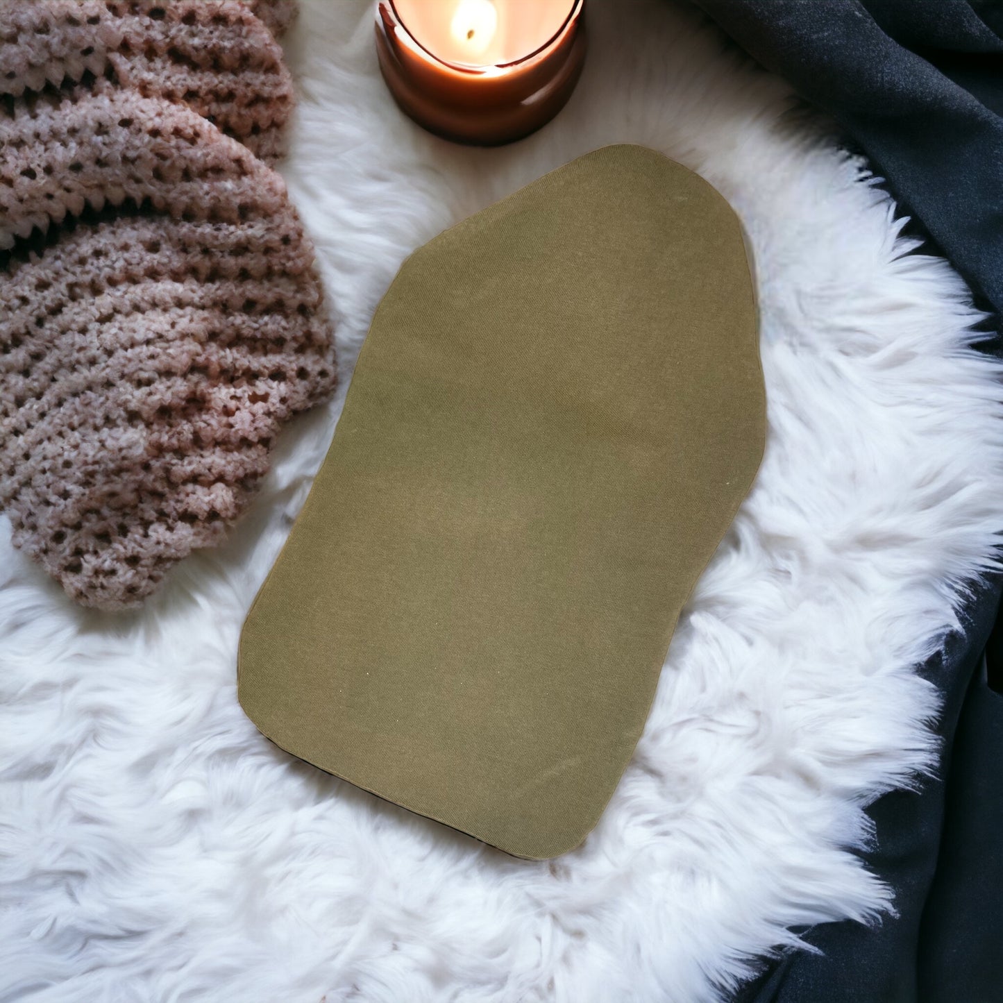 Soft Olive Green Hot Water Bottle Cover