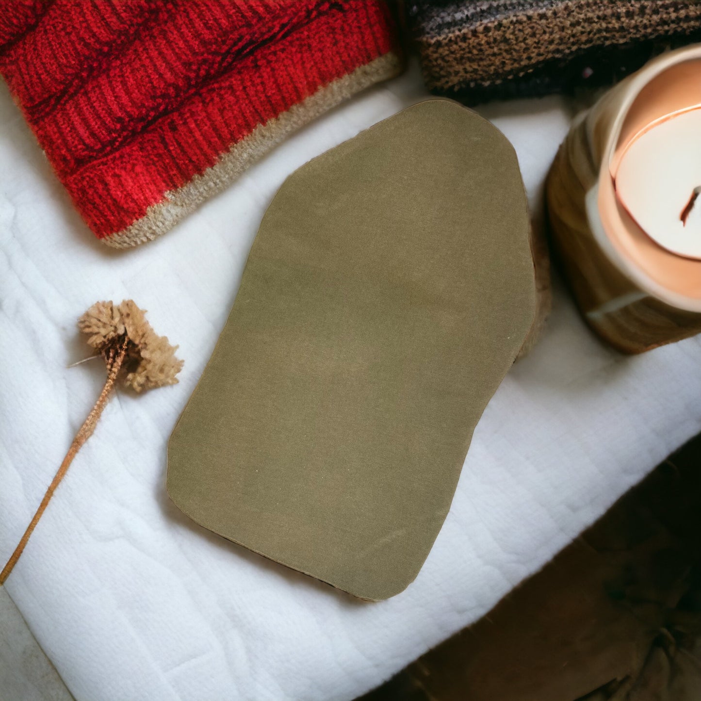 Soft Olive Green Hot Water Bottle Cover