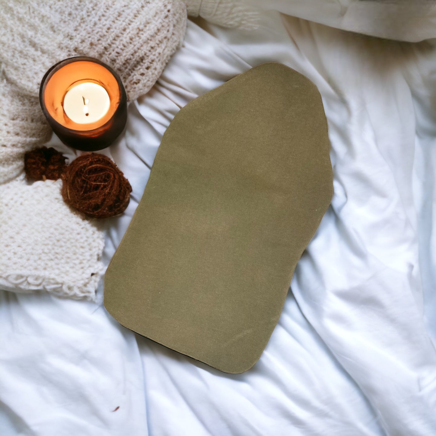 Soft Olive Green Hot Water Bottle Cover