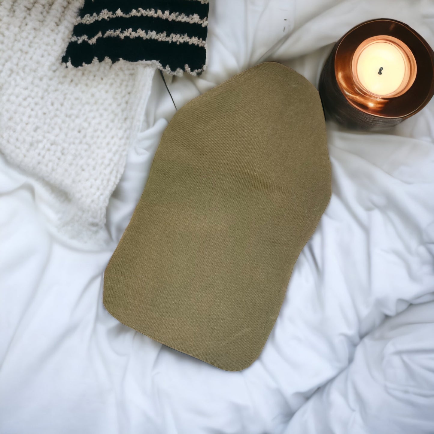 Soft Olive Green Hot Water Bottle Cover