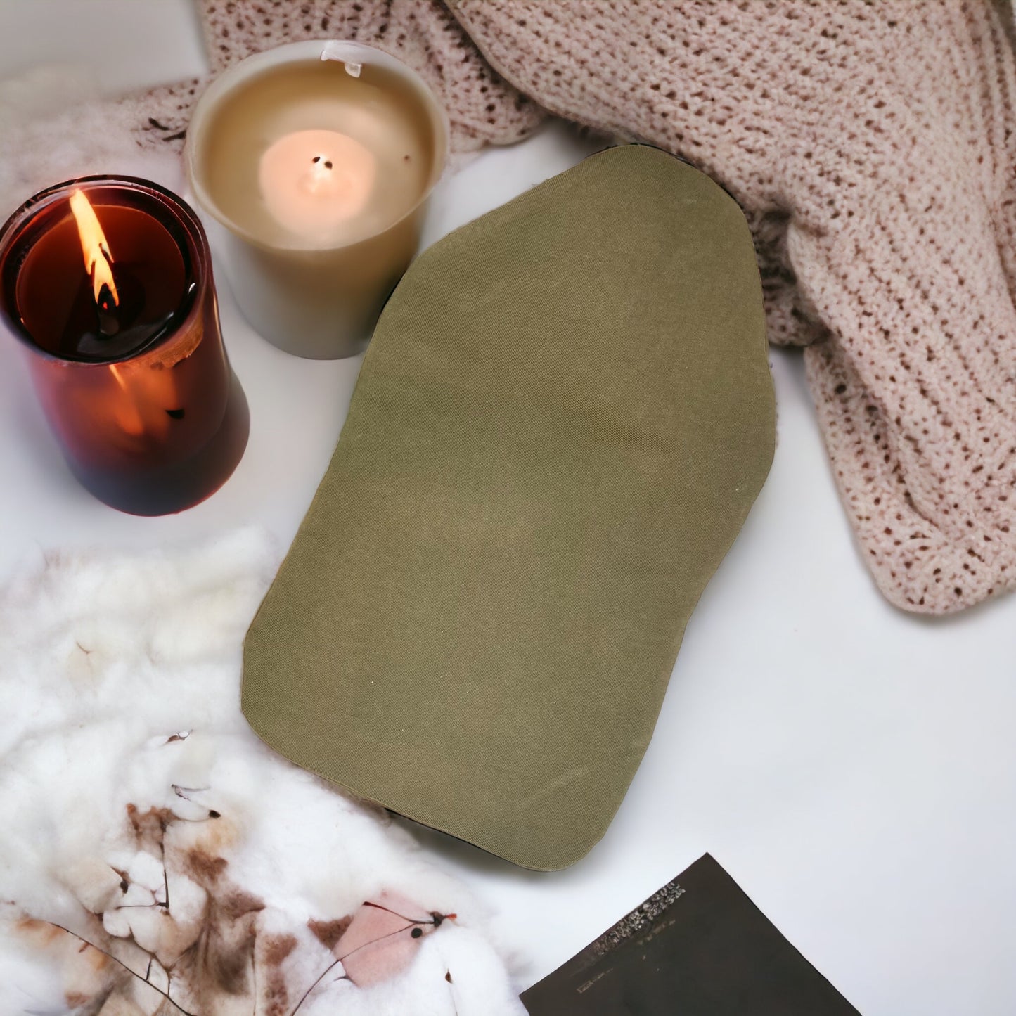 Soft Olive Green Hot Water Bottle Cover