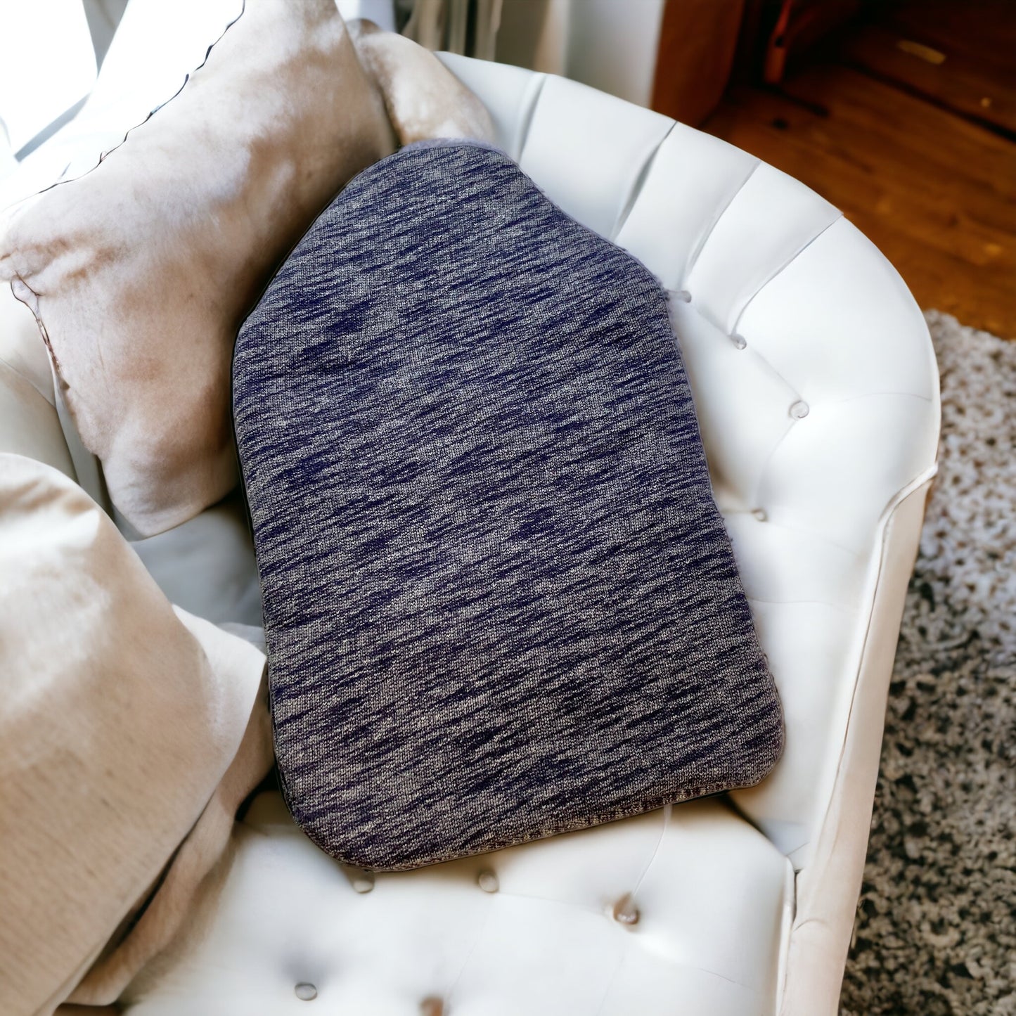 Navy Blue & Grey Jersey Hot Water Bottle Cover