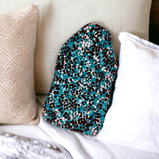 Soft Turquoise Patterned Hot Water Bottle Cover