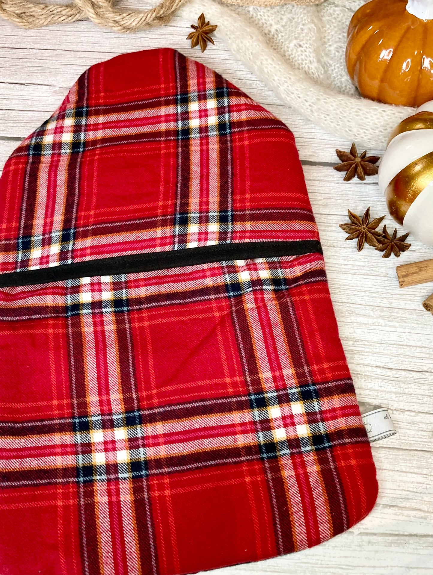 Soft Red Tartan/Plaid Hot Water Bottle Cover