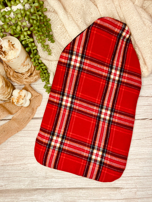 Soft Red Tartan/Plaid Hot Water Bottle Cover