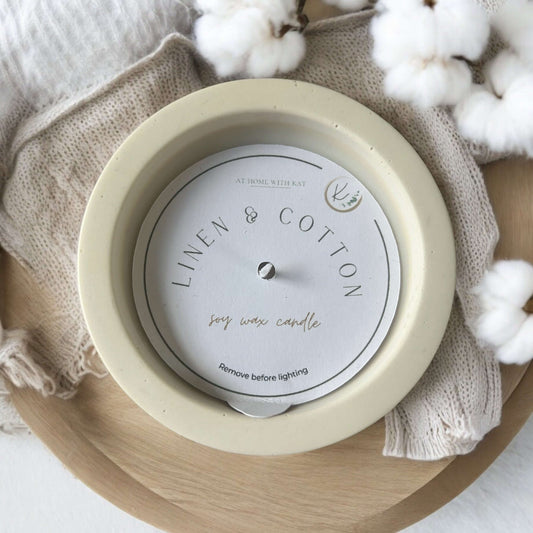 Candle | Linen & Cotton | 100% Soy Wax | non-toxic | 250g | 40 hour burn