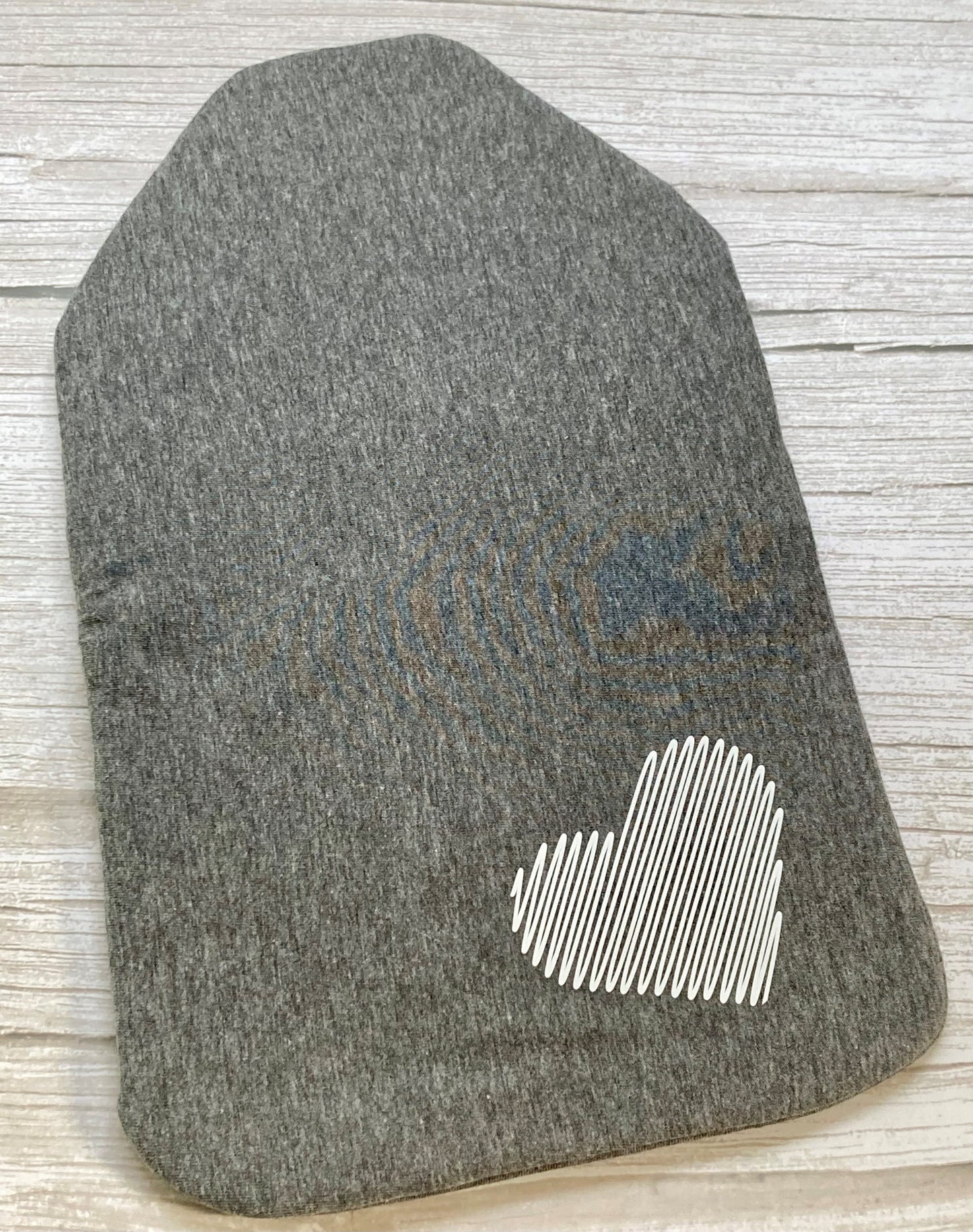 Heart on Dark Grey Hot Water Bottle Cover