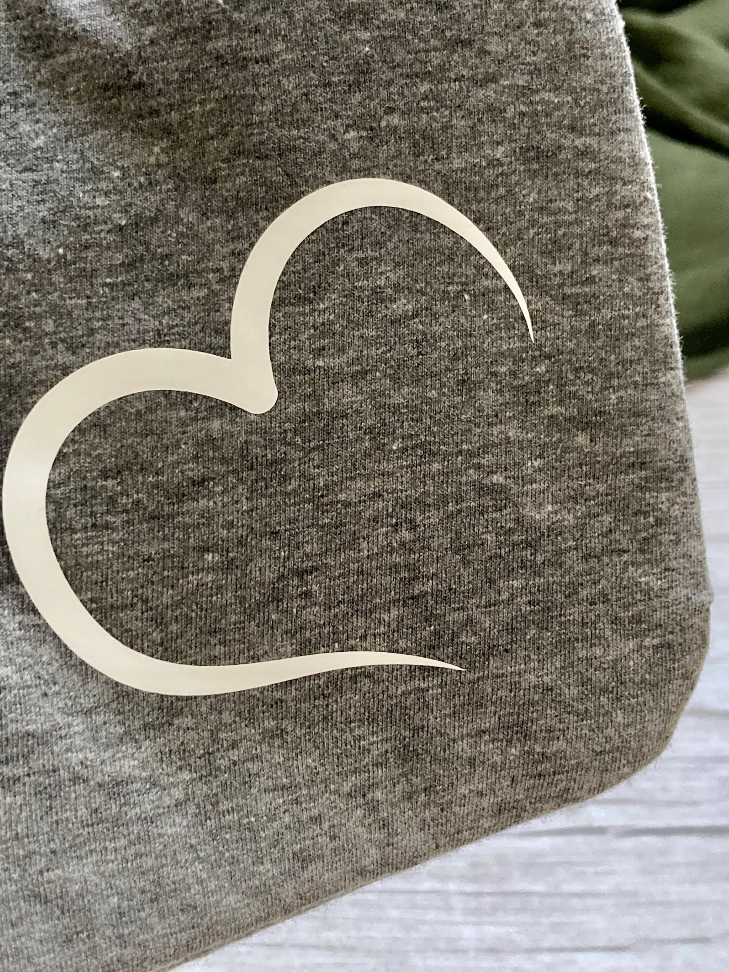 Heart outline on Grey Hot Water Bottle Cover