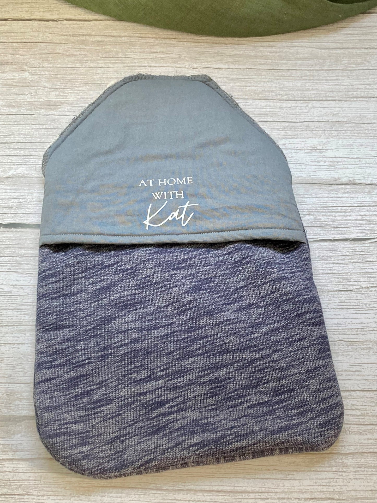 Navy Blue & Grey Jersey Hot Water Bottle Cover