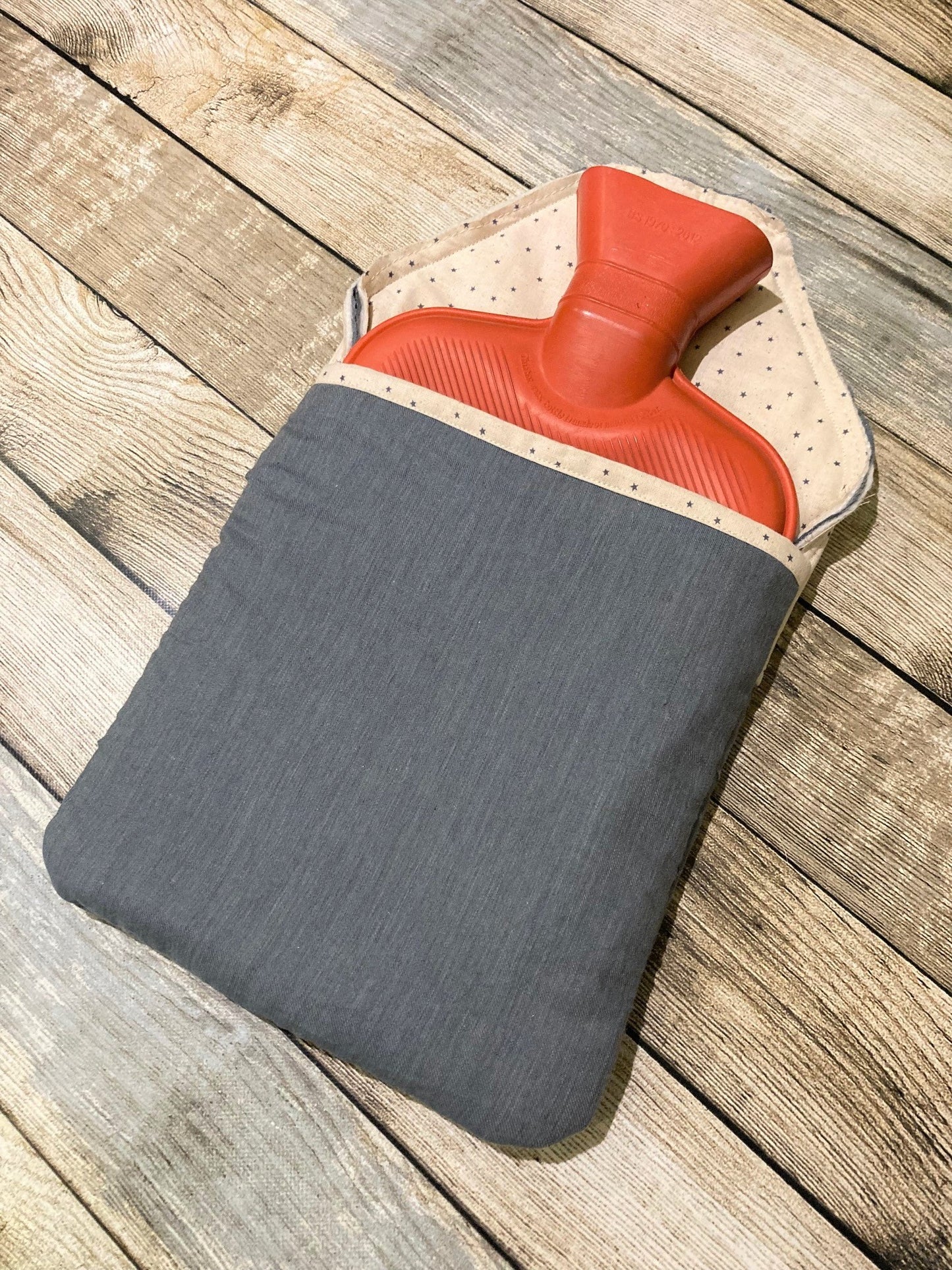 Soft Faux Denim Hot Water Bottle Cover