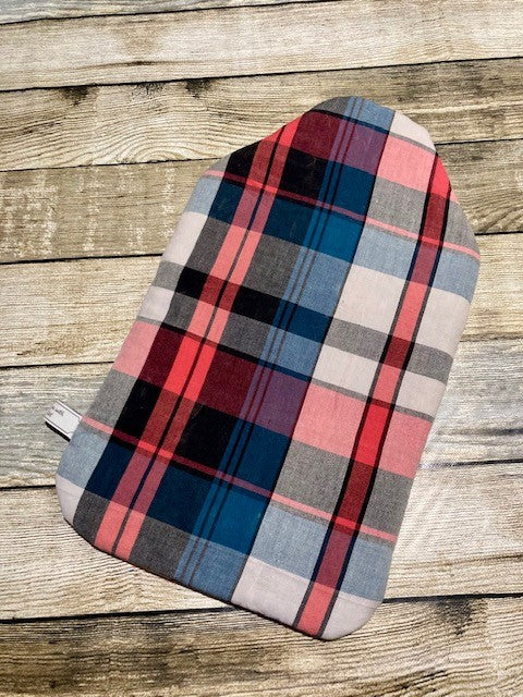 Pink & Blue Plaid/Tartan Hot Water Bottle Cover