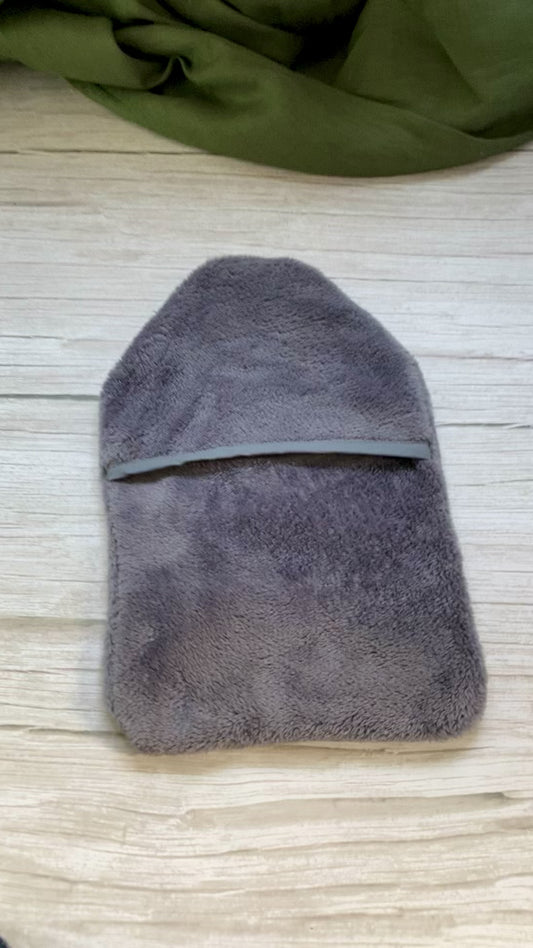 Soft, grey and fluffy Hot Water Bottle Cover